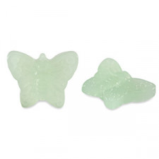 Glasperle 16mm Schmetterling - Milky green